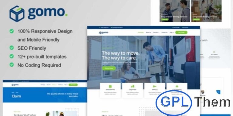 Gomo – Moving Company Elementor Template Kit Gomo is a modern and professional Elementor Template Kit designed for moving and relocation services. Perfect for startups and established moving companies, this kit features a clean, simple, and fully responsive design.