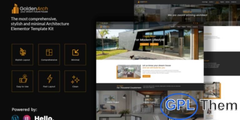 GoldenArch – Real Estate Elementor Template Kit GoldenArch is a modern and professional Elementor Template Kit designed for real estate agencies, property companies, and businesses that want to showcase their projects effectively.