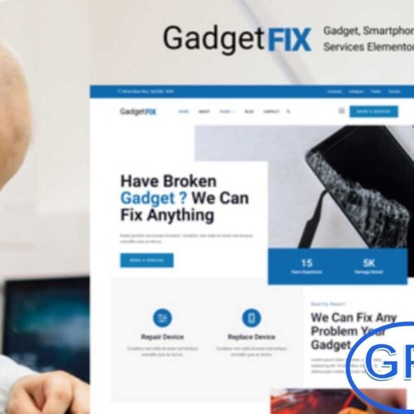 GadgetFIX – Gadget, Smartphone & Laptop Repair Services Elementor Template Kit GadgetFIX is a modern Elementor Template Kit designed for gadget, smartphone, tablet, laptop, and computer repair services. This kit includes 10+ professionally crafted templates, making it easy to create a responsive, user-friendly, and fully functional repair services website.