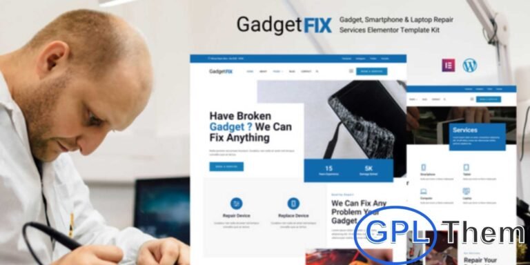 GadgetFIX – Gadget, Smartphone & Laptop Repair Services Elementor Template Kit GadgetFIX is a modern Elementor Template Kit designed for gadget, smartphone, tablet, laptop, and computer repair services. This kit includes 10+ professionally crafted templates, making it easy to create a responsive, user-friendly, and fully functional repair services website.