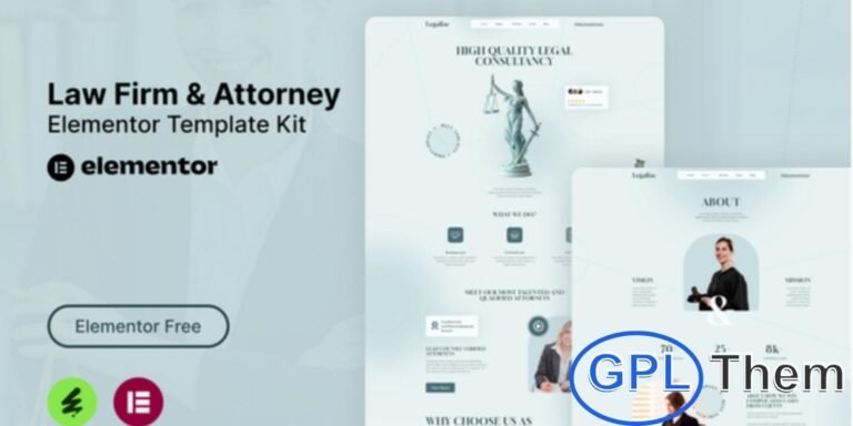 Legalize – Law Firm & Attorney Elementor Template Kit Legalize is a modern and professional Elementor Template Kit designed for law firms, attorneys, legal consultants, and freelance lawyers.