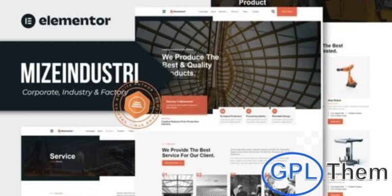 Mizeindustri – Corporate, Industry & Factory Elementor Template Kit Mizeindustri is a modern and professional Elementor Template Kit crafted for industrial, manufacturing, engineering, and factory businesses.