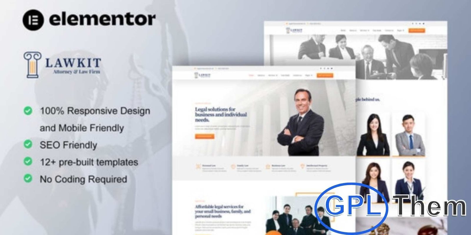 Lawkit – Attorney Law Firm Elementor Pro Template Kit Lawkit – Attorney & Law Firm Elementor Pro Template Kit Lawkit is a professional Elementor Pro Template Kit designed for attorneys, law firms, and legal service providers. Featuring 12+ pre-built templates with a modern and polished design, Lawkit makes it easy to create a fully functional law firm website.