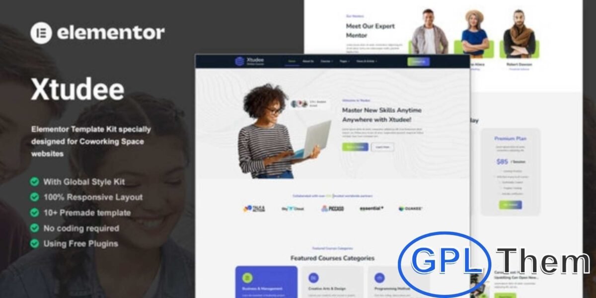 Xtudee – Online Course Elementor Template Kit Xtudee is a modern and professional Elementor Template Kit designed for online courses, e-learning platforms, tutors, and educational websites.