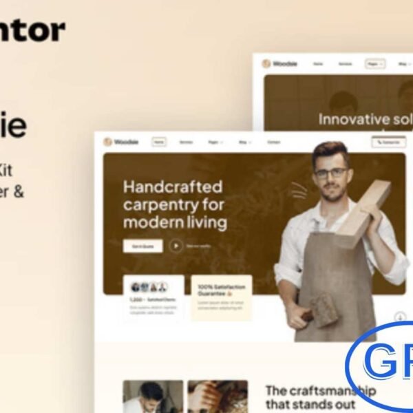 Woodsie – Carpenter & Craftsman Elementor Template Kit Woodsie is a modern Elementor Template Kit designed for carpenters, craftsmen, and woodworking professionals. Perfect for furniture repair, custom woodworking, construction, handyman services, and other carpentry-related businesses, this template helps you showcase your skills and services online.
