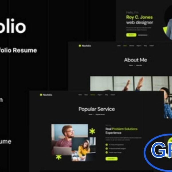 Noxfolio – Personal Portfolio Resume Elementor Template Kit Noxfolio is a modern and professional Elementor Template Kit designed for personal portfolios, resumes, and creative professionals.