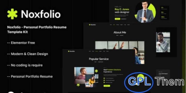 Noxfolio – Personal Portfolio Resume Elementor Template Kit Noxfolio is a modern and professional Elementor Template Kit designed for personal portfolios, resumes, and creative professionals.