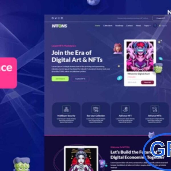 NFTONS – NFT & Cryptocurrency Elementor Template Kit NFTONS is a modern Elementor Template Kit designed for NFT services, digital collectibles, and cryptocurrency websites. This kit features a set of unique, pre-built templates crafted with Elementor, offering a flexible and professional platform to build visually stunning websites.