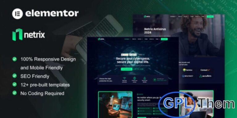 Netrix – Cyber Security Services Elementor Template Kit Netrix is a modern and professional Elementor Template Kit designed specifically for cyber security services.