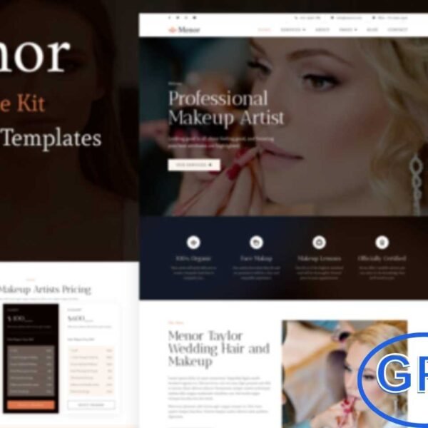 Menor – Makeup Artist & Hair Stylist Elementor Pro Template Kit Menor is a premium Elementor Pro Template Kit designed for makeup artists, hair stylists, and beauty professionals.