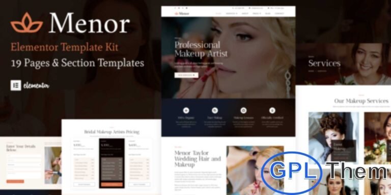 Menor – Makeup Artist & Hair Stylist Elementor Pro Template Kit Menor is a premium Elementor Pro Template Kit designed for makeup artists, hair stylists, and beauty professionals.