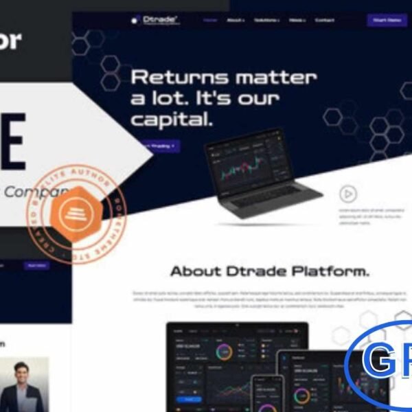 Dtrade – Trading & Investment Company Elementor Template Kit Dtrade is a modern and fully responsive Elementor Template Kit designed for Trading and Investment Company websites. It includes 12+ pre-built templates with a clean, professional, and easily customizable layout. Perfect for businesses in finance, wealth management, mutual funds, crypto investment, stock trading, and investment advisory services.