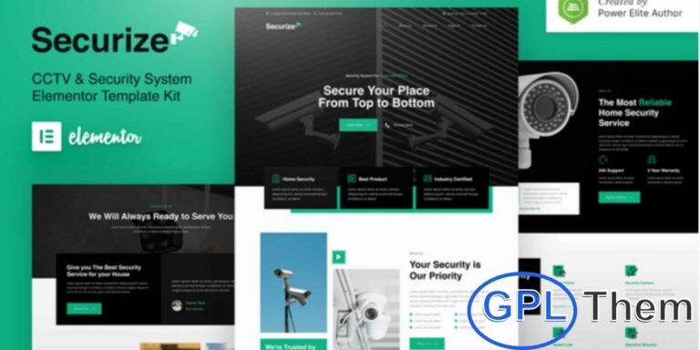 Securize – CCTV & Security Elementor Template Kit Securize is a professional and modern Elementor Template Kit crafted for CCTV, home security, and surveillance service websites. Ideal for security camera installation companies, home automation providers, and security system firms, this kit helps you build a powerful online presence with ease. Its clean and engaging design highlights your products and services, helping you gain the trust of potential clients.