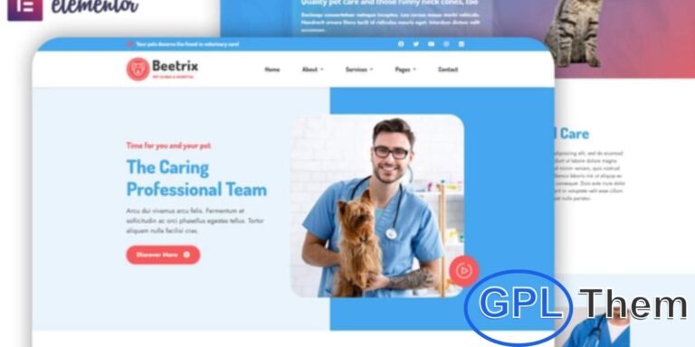 Beetrix – Pet Clinic & Hospital Elementor Template Kit Beetrix is a modern and responsive Elementor Template Kit specially designed for pet clinics, veterinary hospitals, animal care centers, and pet grooming services. It’s the perfect solution to promote your pet healthcare business and build a professional online presence that connects with pet owners.