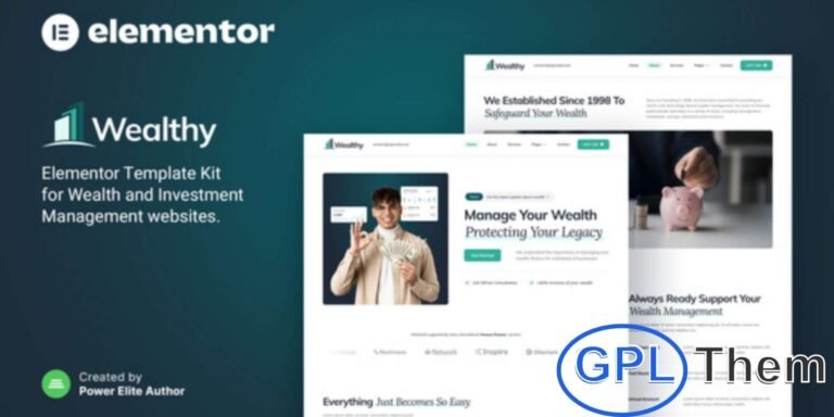 Wealthy – Wealth & Investment Management Elementor Template Kit Wealthy is a modern, elegant, and fully responsive Elementor Template Kit designed for professionals in wealth management, financial advisory, investment planning, and tax consultancy services. Perfect for financial planners, investment firms, and insurance advisors, Wealthy helps you create a trustworthy and visually appealing website that reflects your expertise and professionalism.