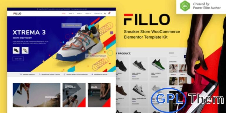 Fillo – Shoes & Sneakers Store WooCommerce Elementor Template Kit Fillo is a stylish and modern Elementor Template Kit specially designed for WooCommerce websites focused on shoes, sneakers, sportswear, or fashion accessories. Perfect for online stores and retail brands, Fillo offers a sleek, user-friendly layout that enhances your product presentation and boosts conversions.
