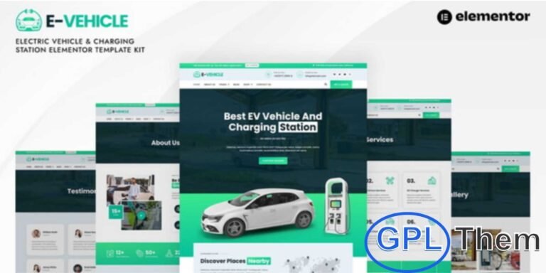 EVehicle – Electric Vehicle & Charging Station Elementor Template Kit EVehicle is a modern and dynamic Elementor Template Kit designed for electric vehicle businesses, EV charging stations, and eco-friendly mobility services. Perfect for electric car manufacturers, charging point providers, and green energy companies, this kit helps you build a professional and high-performing website with ease.