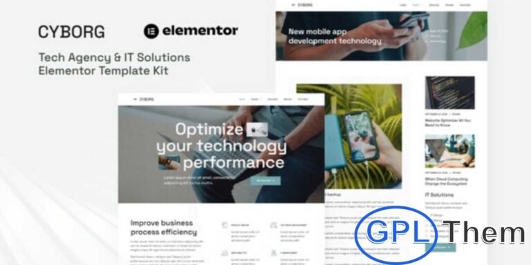 Cyborg – Tech Agency & IT Solutions Elementor Template Kit Cyborg is a sleek and modern Elementor Template Kit designed to create professional websites for tech businesses, IT service providers, and digital agencies. Perfect for IT companies, technology startups, software firms, and business solution providers, Cyborg helps you build a powerful online presence effortlessly.