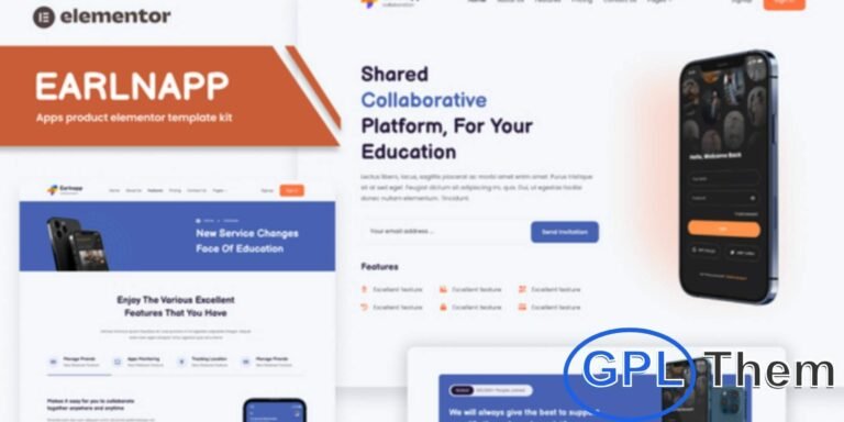 Earlnapp – Online Education App Elementor Template Kit Earlnapp is a modern and professional Elementor Template Kit designed for online education platforms, e-learning apps, and course promotion websites. Built with the Elementor Page Builder for WordPress, it enables you to create a visually appealing, responsive, and high-performing website without writing any code.