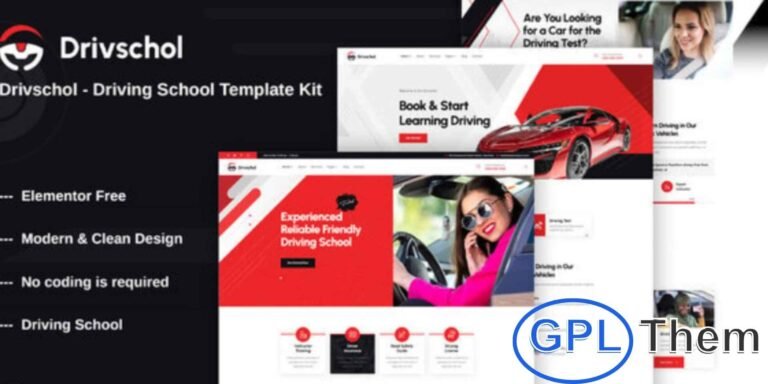 Drivschol – Driving School Elementor Template Kit Drivschol is a modern and professional Elementor Template Kit designed specifically for driving schools, driving instructors, and vehicle training centers. With its clean layout, responsive design, and user-friendly customization, Drivschol helps you create a professional and SEO-optimized website that attracts new learners and promotes your training programs effectively.