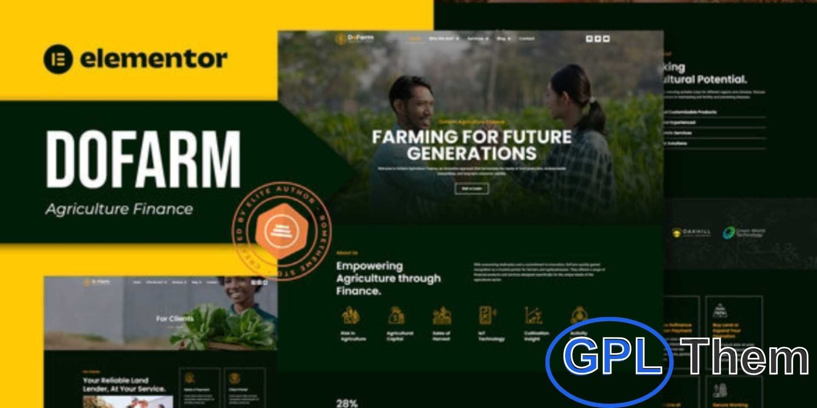 Dofarm – Agriculture Finance Elementor Pro Template Kit Dofarm – Agriculture Finance Elementor Pro Template Kit Dofarm is a modern and professional Elementor Pro Template Kit created specifically for agriculture finance, agribusiness loans, and farming service websites. Perfect for agriculture consultants, financial institutions, and agri-based startups, this template kit helps you build a clean, responsive, and SEO-friendly website that promotes your financial services effectively.