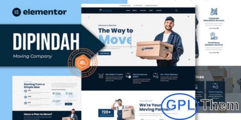 Dipindah – Moving Company Elementor Template Kit Dipindah is a modern and professional Elementor Template Kit designed specifically for moving companies, relocation services, logistics, and transportation businesses. Featuring 12+ pre-built, fully responsive templates, this kit helps you build a stunning and functional website in no time.
