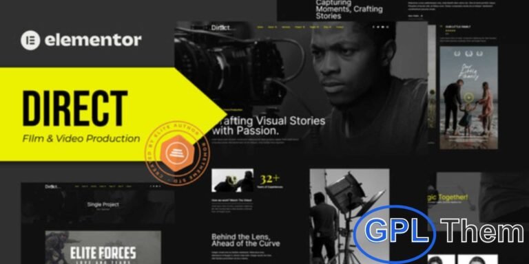 Direct – Film & Video Production Elementor Pro Template Kit Direct is a modern and creative Elementor Pro Template Kit designed exclusively for film studios, video production houses, movie makers, directors, and cinematography businesses. This kit offers a stylish and professional layout that helps you showcase your projects, promote your services, and build a strong visual presence online.