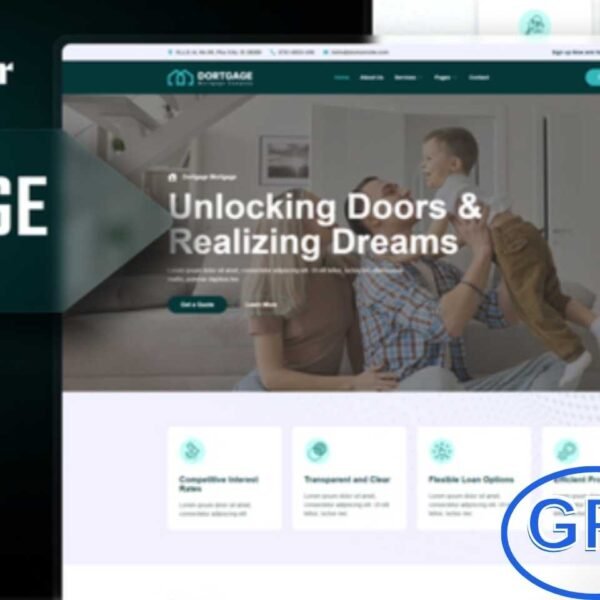 Dortgage – Mortgage Company Elementor Template Kit Dortgage is a modern and professional Elementor Template Kit designed specifically for mortgage companies, loan agencies, finance consultants, and real estate financing websites. It helps you create a high-quality, conversion-focused website that highlights your financial services and builds trust with potential clients.