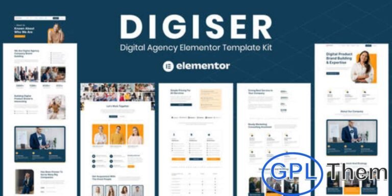 Digiser – Digital Agency Elementor Template Kit Digiser is a modern and professional Elementor Template Kit designed for digital agencies, creative studios, and corporate businesses looking to showcase their services, portfolio, and expertise online. With a clean layout and engaging design, this kit helps you build a strong digital presence with ease and flexibility.