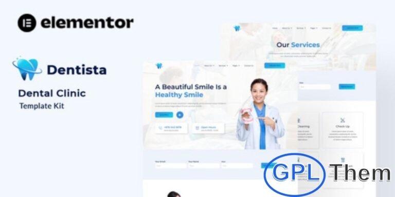 Dentisha – Dentists & Dental Elementor Template Kit Dentisha is a modern and comprehensive Elementor Template Kit designed exclusively for dentists, dental clinics, orthodontists, and dental care centers. Built for WordPress and powered by free Elementor plugins, this kit allows you to create a professional, engaging, and SEO-optimized dental website without any coding.