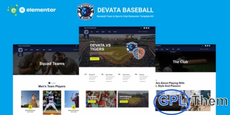 Devata – Baseball Team & Sports Club Elementor Template Kit Devata is a modern and dynamic Elementor Template Kit designed for baseball teams, sports clubs, and athletic organizations. This kit features a clean and professional layout that helps you showcase team details, match schedules, player profiles, and achievements effortlessly.