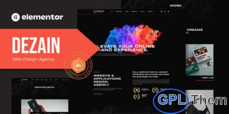 Dezain – Web Design Agency Elementor Pro Template Kit Dezain is a modern Elementor Pro Template Kit crafted specifically for Web Design Agencies, Creative Studios, and Digital Companies. It includes a stunning collection of ready-to-use templates designed to showcase your creative services, projects, and portfolio with style.