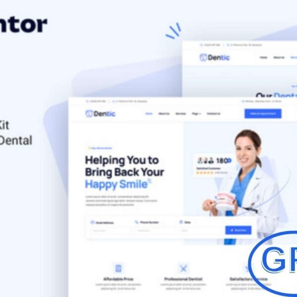 Dentic – Dentist & Dental Clinic Elementor Template Kit Dentic is a modern and clean Elementor Template Kit designed specifically for dentists, dental clinics, hospitals, healthcare, and medical service providers. With its elegant and professional design, Dentic helps you create a trustworthy online presence that highlights your dental expertise and patient care.