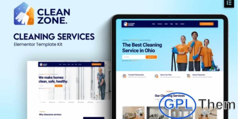 Cleanzone – Cleaning Services Elementor Template Kit Cleanzone is a modern, professional, and fully responsive Elementor Template Kit designed specifically for cleaning service businesses. Whether you offer residential, commercial, deep, or eco-friendly cleaning, this kit helps you build a clean and engaging website effortlessly — no coding required.