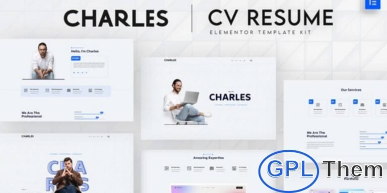 Charles – CV Resume Elementor Template Kit Charles is a modern, elegant, and fully responsive Elementor Template Kit designed for creating professional CV, Resume, Portfolio, and Personal vCard websites with ease. Built using the powerful Elementor Page Builder, it allows you to design a stunning online resume without writing a single line of code.