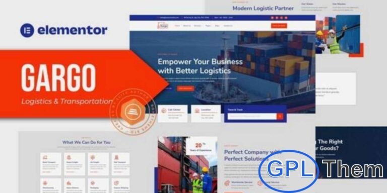 Gargo – Logistics & Transportation Elementor Template Kit Gargo is a modern and professional Elementor Template Kit built specifically for logistics, cargo, shipping, moving, and transportation companies. With its 15+ pre-built templates, Gargo offers everything you need to create a sleek, high-performing website that highlights your services and boosts client trust.