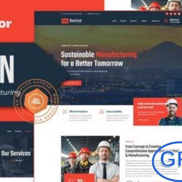 Busion – Industrial & Manufacturing Elementor Pro Template Kit Busion is a modern and professional Elementor Pro Template Kit designed specifically for industrial, manufacturing, and business websites. With 14+ pre-built templates, this kit offers a fully responsive, clean, and customizable design that helps you showcase your industrial projects and services in a visually stunning way.
