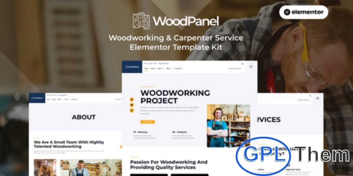Woodpanel – Woodworking & Carpenter Service Elementor Pro Template Kit Woodpanel is a professional Elementor Pro Template Kit designed for woodworking, carpentry, and craftsman service websites. Perfect for carpenters, furniture repair specialists, handyman services, and construction professionals, this template kit helps you showcase your skills and services online.