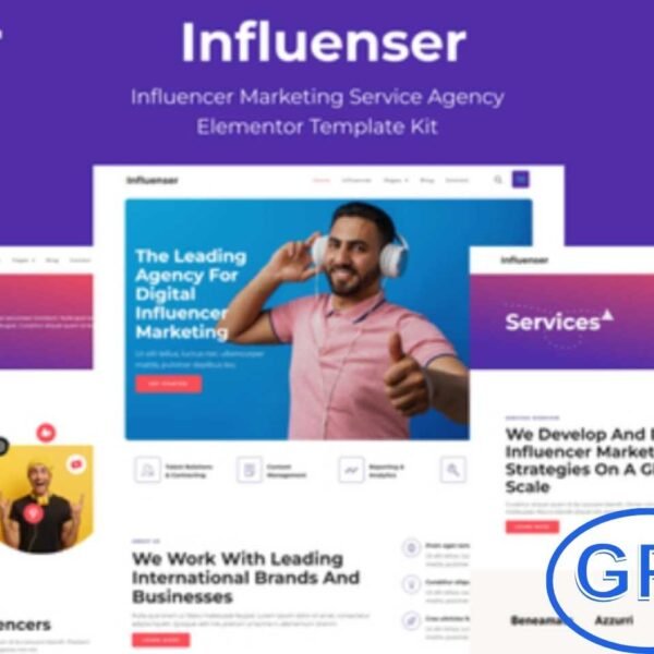 Influenser – Influencer Marketing Services Agency Elementor Template Kit Influenser is a sleek and modern Elementor Template Kit created for influencer marketing agencies, social media consultants, digital marketers, and brand promotion experts. Designed for ease of use, it allows you to build a professional website effortlessly—no coding skills required.