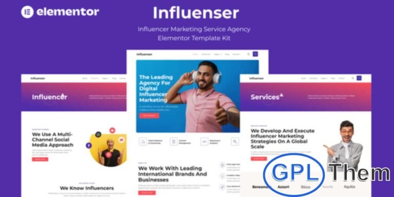 Influenser – Influencer Marketing Services Agency Elementor Template Kit Influenser is a sleek and modern Elementor Template Kit created for influencer marketing agencies, social media consultants, digital marketers, and brand promotion experts. Designed for ease of use, it allows you to build a professional website effortlessly—no coding skills required.
