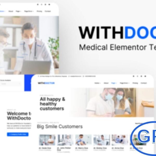 WithDoctor – Medical Elementor Template Kit WithDoctor is a modern Elementor Template Kit designed for medical professionals, hospitals, and clinics. It enables you to build a professional, creative, and fully responsive website in just a few clicks.