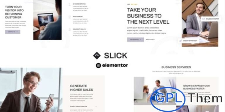 Slick – Multipurpose Business & Marketing Agency Elementor Template Kit Slick is a versatile and modern Elementor Template Kit designed for business, corporate, and marketing agency websites. It features a clean and professional layout, perfect for showcasing services, portfolios, and company profiles.