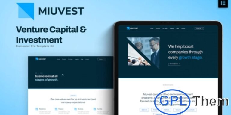 Miuvest – Venture Capital & Investment Elementor Template Kit Miuvest is a sleek and professional Elementor Template Kit designed for venture capital firms, investment companies, and financial businesses.