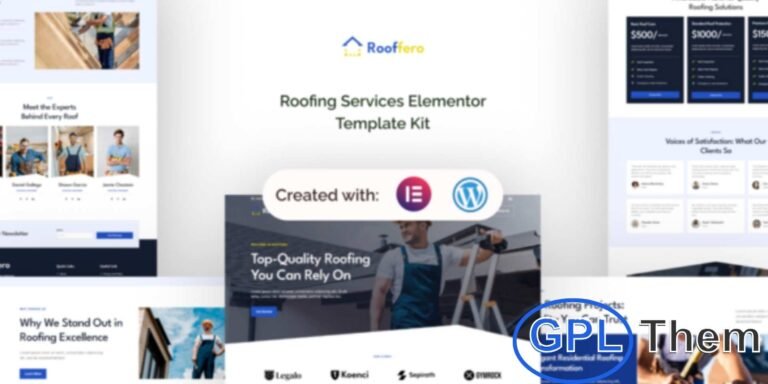 Roofta – Roofing Services Elementor Template Kit Roofta is a professional Elementor Template Kit designed specifically for roofing companies and contractors. With its clean, modern, and user-friendly design, Roofta is ideal for showcasing a wide range of roofing services, including roof repair, roof installation, roof coating, inspections, renovations, and maintenance.