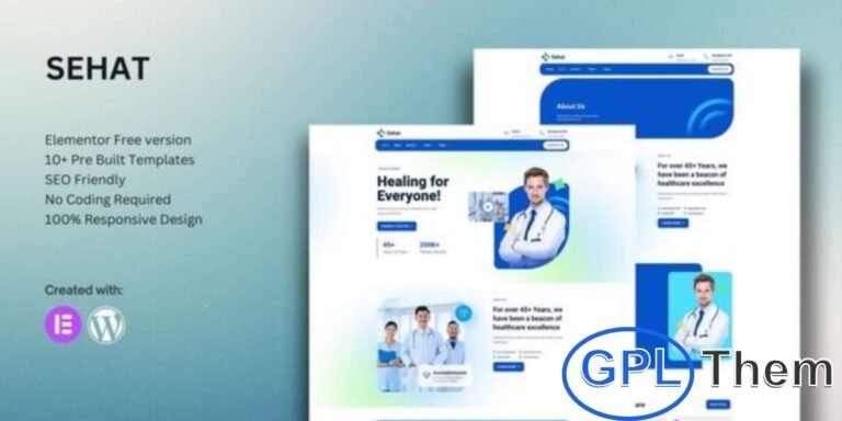 Sehat – Medical Elementor Template Kit Sehat is a professional Elementor Template Kit designed for medical, healthcare, and clinic websites. Compatible with the free version of Elementor, it offers clean, modern layouts that are fully responsive and easy to customize.