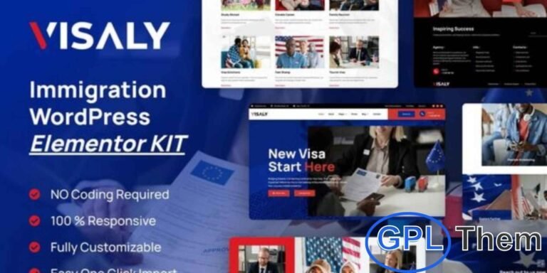 Visaly – Immigration & Visa Consulting Elementor Pro Template Kit Visaly is a professional Elementor Pro Template Kit designed specifically for immigration and visa consulting businesses. With its modern, clean, and fully responsive design, you can easily build a professional website for visa agents, immigration consultants, travel advisors, or global mobility services.