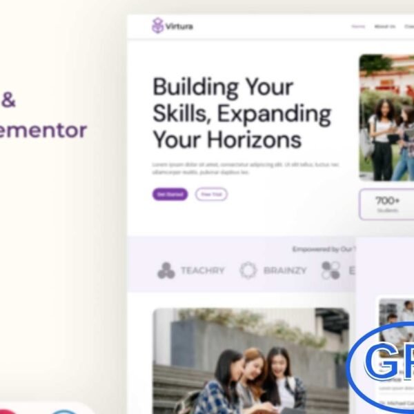 Virtura – Online Course & Education Elementor Template Kit Virtura is a modern and flexible Elementor Template Kit designed for online education platforms, tutors, instructors, training centers, and e-learning businesses. Perfect for WordPress users, this kit helps you create a professional and engaging online learning website with ease.