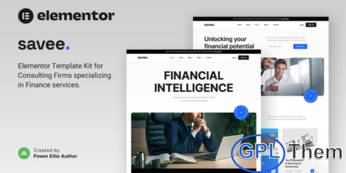 Savee – Financial Consulting Elementor Template Kit Savee is a modern and professional Elementor Template Kit designed for financial consulting firms, tax advisors, accountants, insurance companies, and business consultants.