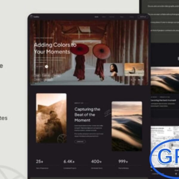 Sakka – Photography Service & Portfolio Elementor Template Kit Sakka is a modern Elementor Template Kit designed for photographers, photo bloggers, photography agencies, studios, and related businesses.