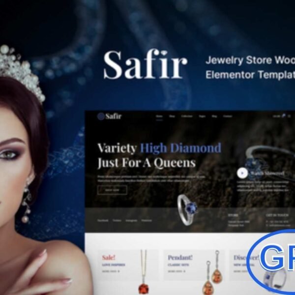 Safir – Jewelry Store WooCommerce Elementor Pro Template Kit Safir is a modern and elegant Elementor Pro Template Kit designed for jewelry stores and online shops.